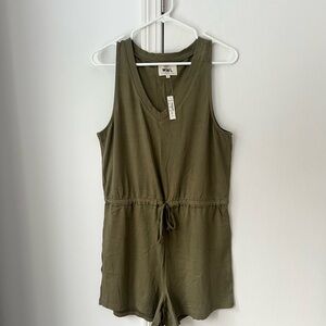 Madewell Green Relaxed Fit Romper with Elastic Waist